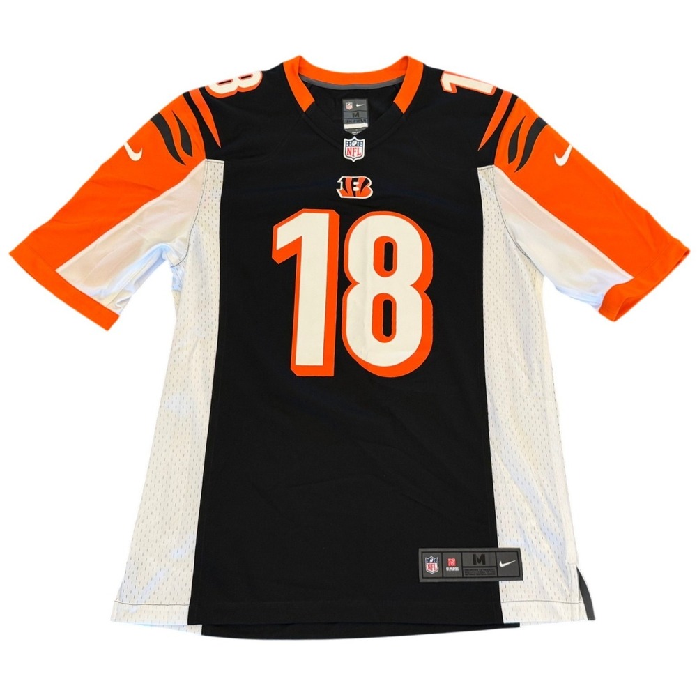 Nike NFL Cincinnati Bengals AJ Green 18 Sample Jersey Mens Medium Black Orange